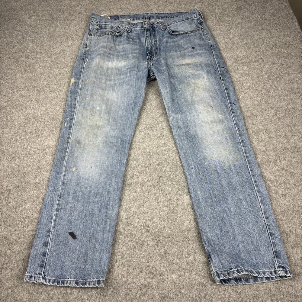 Levi's Jeans Mens 34x30 Y2K Straight Leg Medium Wash Painters Thrashed‎ Skater